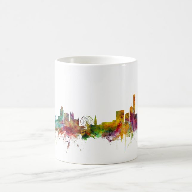 Manchester England Skyline Coffee Mug (Center)