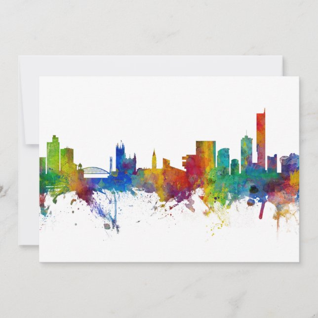 Manchester England Skyline Invitation (Front)