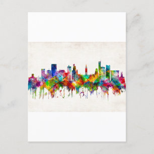 Manchester England Skyline Invitation Postcard