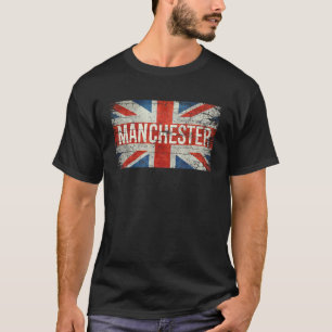 Manchester England United Kingdom Bristish Flag Vi T-Shirt