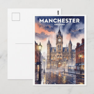 Manchester England Vintage Travel Postcard