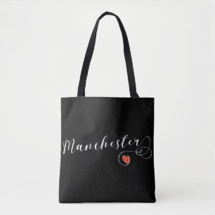 Manchester Heart Grocery Bag, England Tote Bag