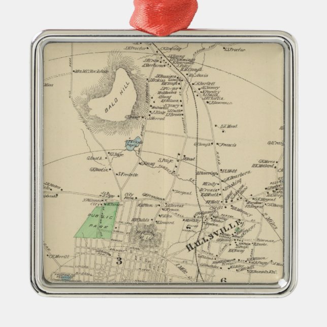 Manchester, NH city, town Metal Tree Decoration (Front)