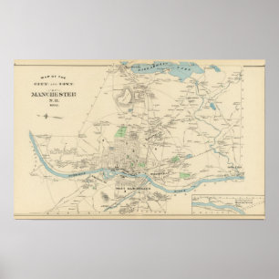 Manchester, NH city, town Poster