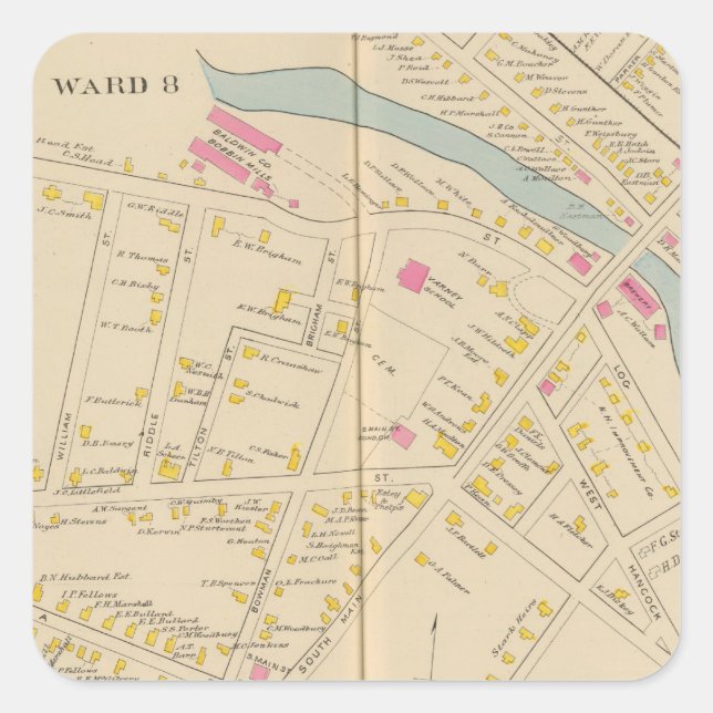 Manchester, NH, W Manchester, Ward 8 Square Sticker (Front)