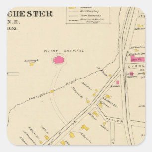 Manchester, NH, Ward 6 2 Square Sticker