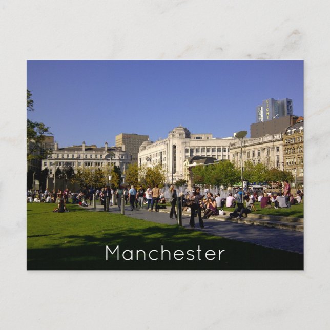 Manchester Piccadilly Gardens Postcard (Front)