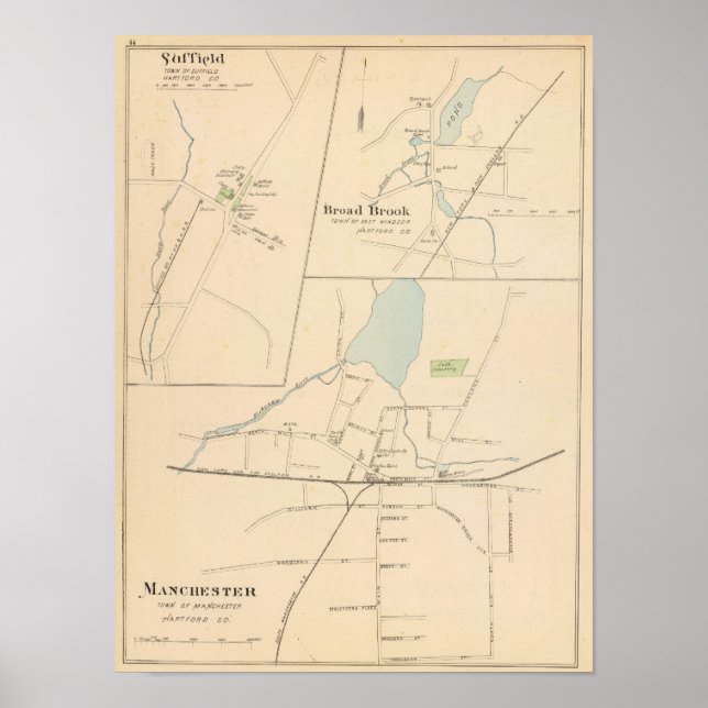 Manchester, Suffield, Broad Brook Poster (Front)