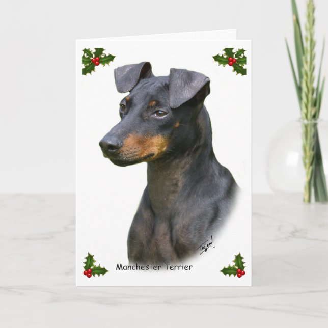 Manchester Terrier 8W13D-07 Holiday Card (Front)