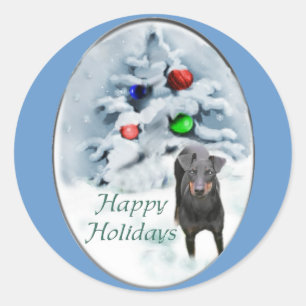 Manchester Terrier Christmas Gifts Classic Round Sticker