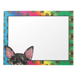 Manchester Terrier colourful dog paw pattern Notepad