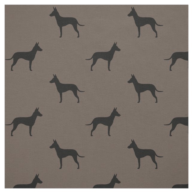 Manchester Terrier Dog Breed Silhouettes Patterned Fabric (Swatch)
