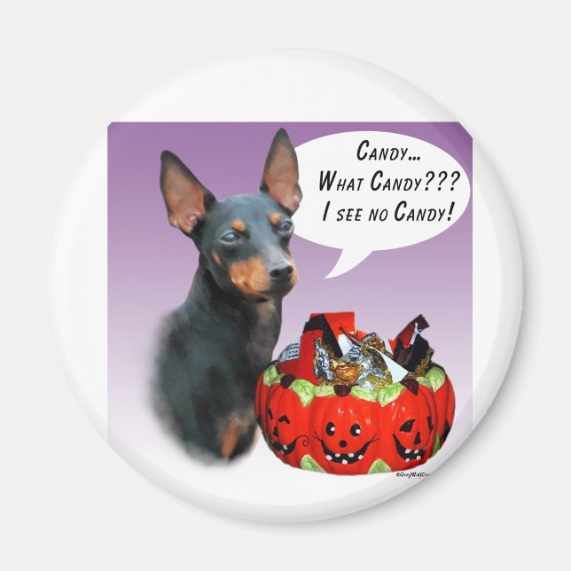 Manchester Terrier Halloween Candy Magnet (Front)