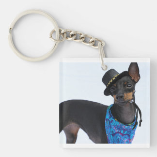 Manchester Terrier Happiness Keychain Festive