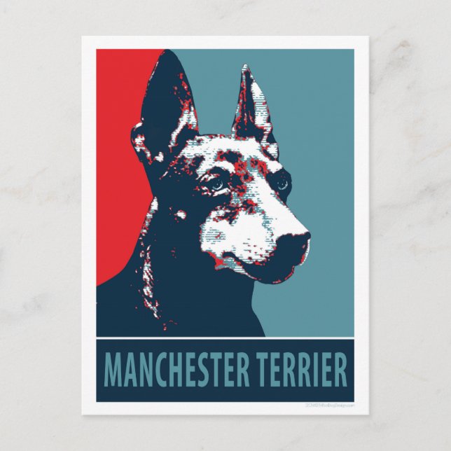 Manchester Terrier Hope Parody Political Poster Postcard (Front)