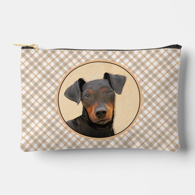 Manchester Terrier Painting Original Animal Art Accessory Pouch (Front)