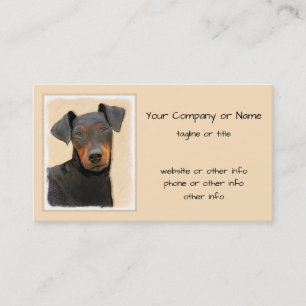 Manchester Terrier Painting Original Animal Art Business Card