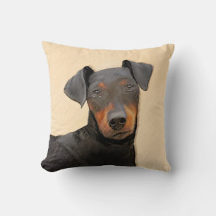 Manchester Terrier Painting Original Animal Art Cushion