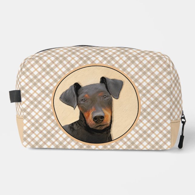 Manchester Terrier Painting Original Animal Art Dopp Kit (Front)
