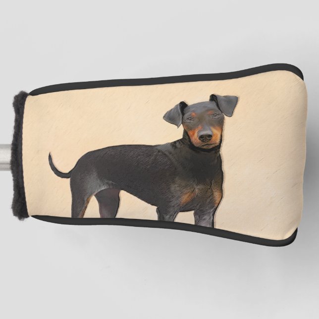 Manchester Terrier Painting Original Animal Art Golf Head Cover (Front)