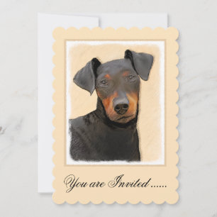 Manchester Terrier Painting Original Animal Art Invitation