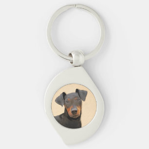 Manchester Terrier Painting Original Animal Art Key Ring