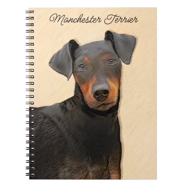 Manchester Terrier Painting Original Animal Art Notebook (Front)