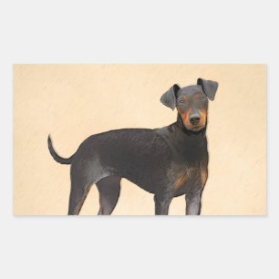Manchester Terrier Painting Original Animal Art Rectangular Sticker