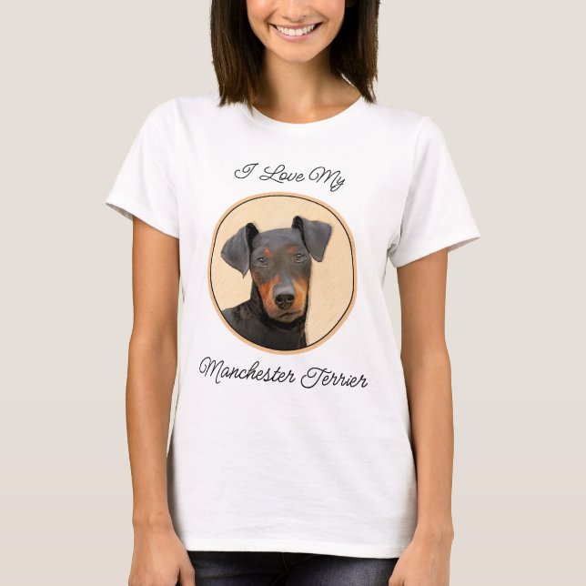 Manchester Terrier Painting Original Animal Art T-Shirt (Front)