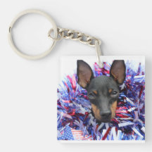 Manchester Terrier Red White Blue Keychain