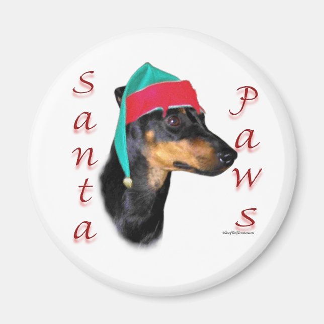Manchester Terrier Santa Paws Magnet (Front)