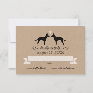 Manchester Terrier Silhouettes Wedding Reply RSVP