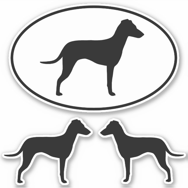 Manchester Terrier Silhouettes with Natural Ears (Front)
