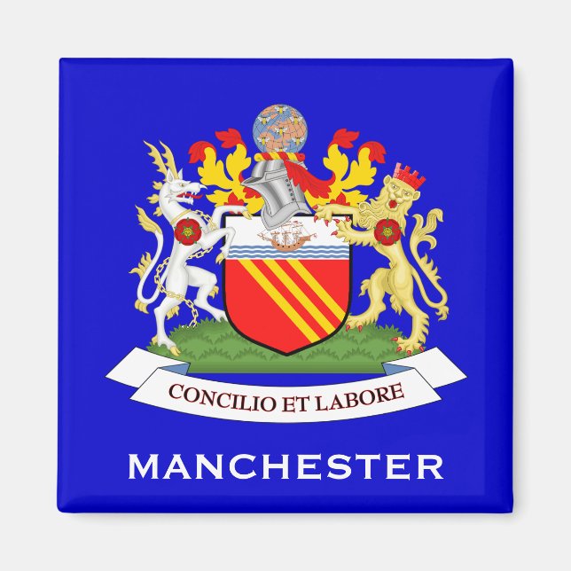 Manchester*, U.K. Coat of Arms Magnet (Front)