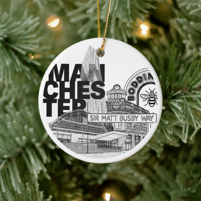 Manchester United Christmas Bauble Ceramic Ornament (Tree)
