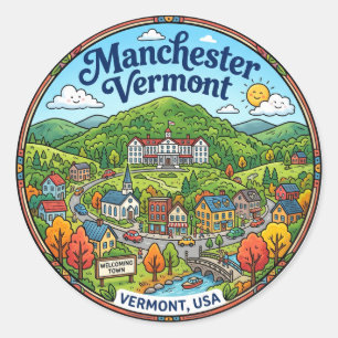 Manchester, Vermont, United States Classic Round Sticker