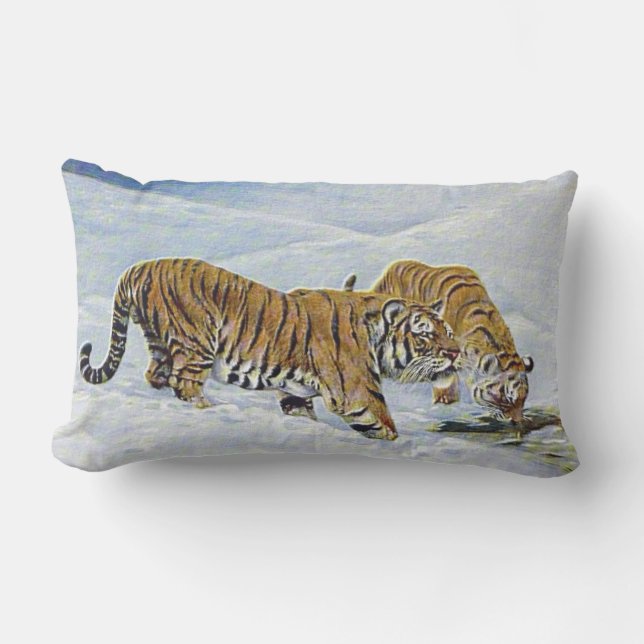"Manchurian Tigers" Lumbar Cushion (Front)