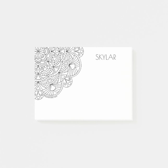 Mandala 010617 Adult Colouring Fun Personalised Post-it Notes (Front)