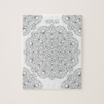 Mandala 010617 Adult Colouring Optional Name Fun Jigsaw Puzzle<br><div class="desc">This fun mandala puzzle makes a unique gift for any adult colouring enthusiast, including space for an optional name for a personalised puzzle. Colouring for grownups is a relaxing trend that incorporates aspects of stress relief, art therapy and a creative outlet. This hand drawn mandala #010617 can also be found...</div>