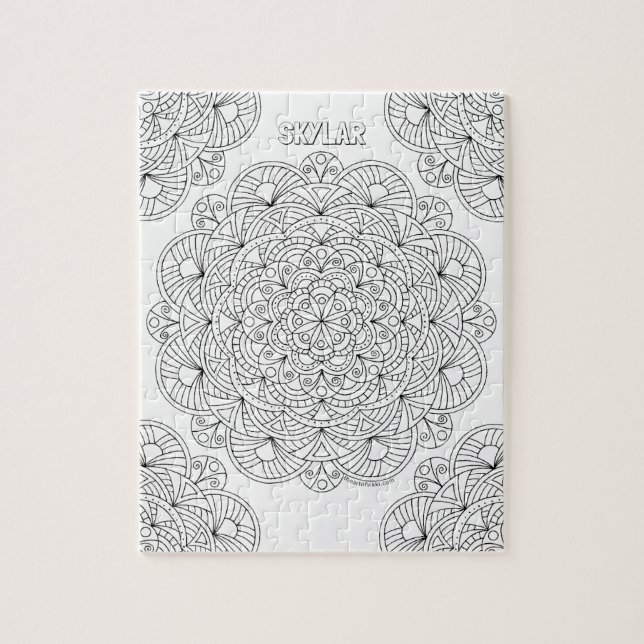 Mandala 010617 Adult Colouring Optional Name Fun Jigsaw Puzzle (Vertical)