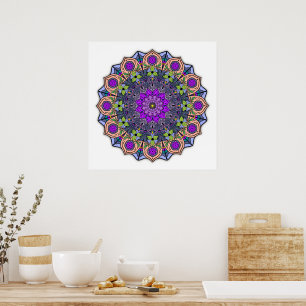 Mandala 12-2 VioletPeach - Poster