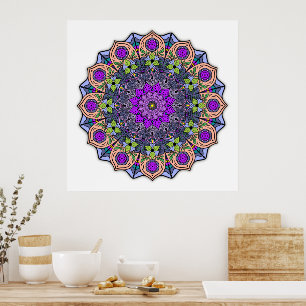 Mandala 12-2 VioletPeach - Poster