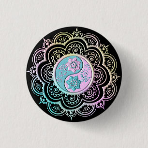 Mandala 3 cm round badge