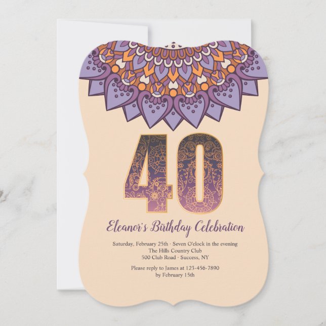Mandala 40 Invitation (Front)