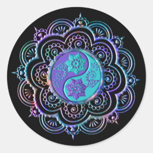 Mandala 5 classic round sticker