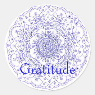 Mandala 6, Gratitude Classic Round Sticker