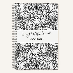 Mandala Abstract Adult Colouring White Black Notebook