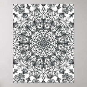  Mandala  Adult Colouring Doodle Colour This Poster
