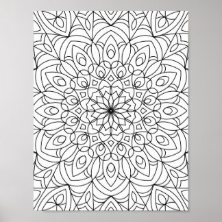 Mandala Adult Colouring Doodle Colour This Poster