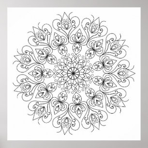 Mandala Adult Colouring Doodle Colour This Poster